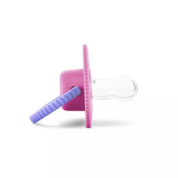 Suzeta forma rotunda, silicon moale, 0 luni+, Pink 2