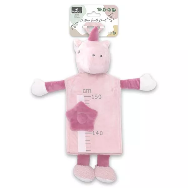 Taliometru din plus, Unicorn Pink, scala de masurare de la 60 la 150 cm, 0 luni+ 3