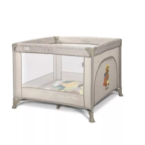 Tarc de joaca Play N Relax, 100x100x75 cm, deschidere laterala cu fermoar, geanta de transport, Beige Camping 2