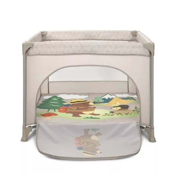 Tarc de joaca Play N Relax, 100x100x75 cm, deschidere laterala cu fermoar, geanta de transport, Beige Camping 6