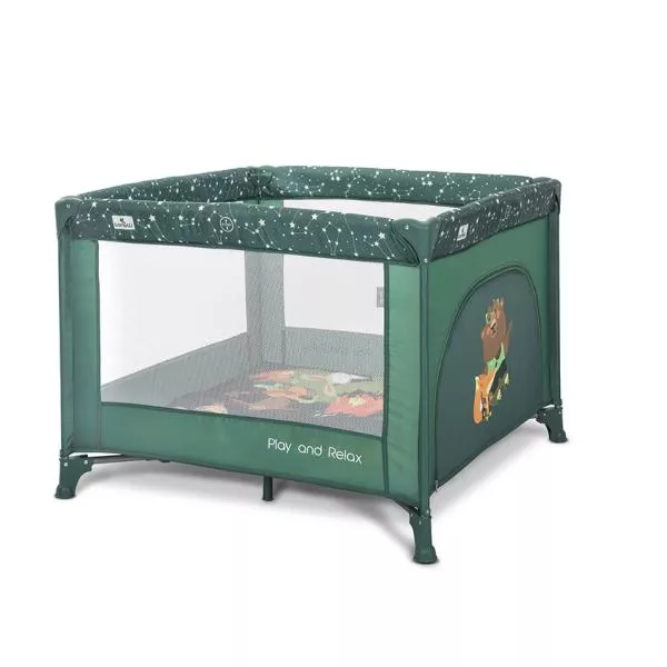 Tarc de joaca Play N Relax, 100x100x75 cm, deschidere laterala cu fermoar, geanta de transport, Green Night 2
