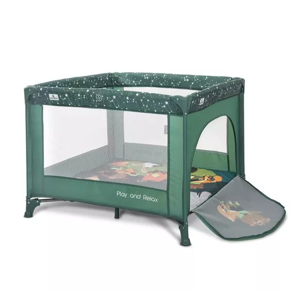 Tarc de joaca Play N Relax, 100x100x75 cm, deschidere laterala cu fermoar, geanta de transport, Green Night 3
