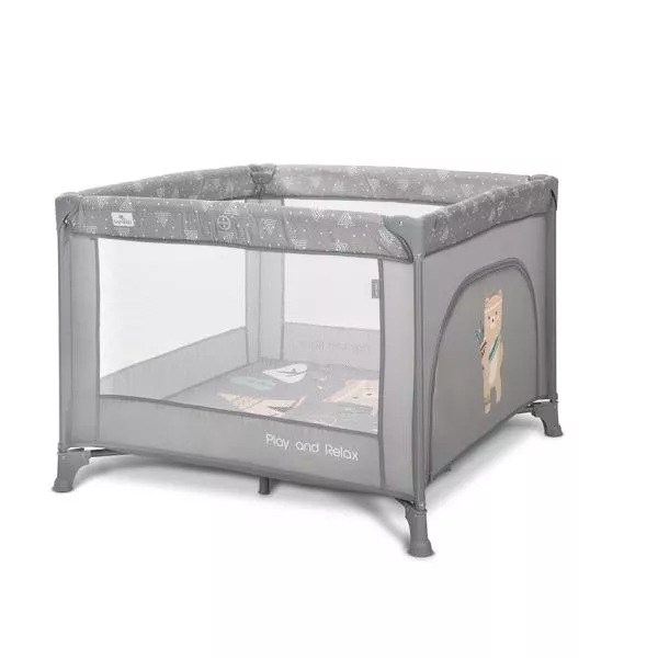Tarc de joaca Play N Relax, 100x100x75 cm, deschidere laterala cu fermoar, geanta de transport, Grey Adventure 2
