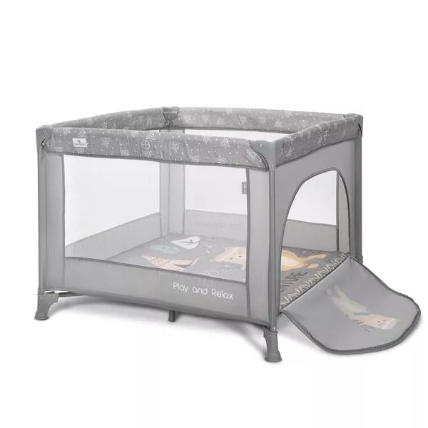 Tarc de joaca Play N Relax, 100x100x75 cm, deschidere laterala cu fermoar, geanta de transport, Grey Adventure 3