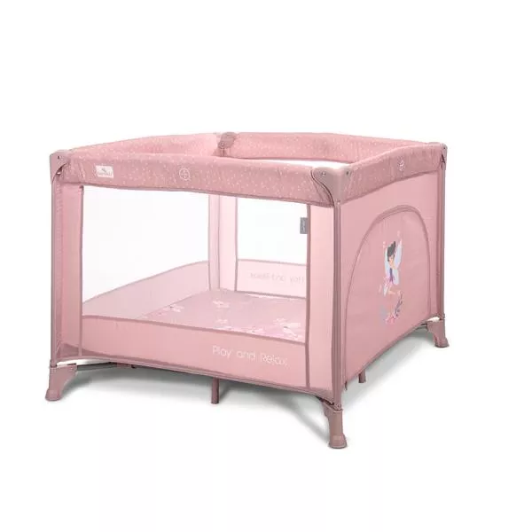 Tarc de joaca Play N Relax, 100x100x75 cm, deschidere laterala cu fermoar, geanta de transport, Blush Pink Fairy 2