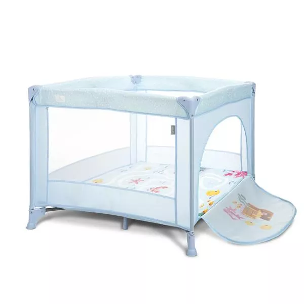 Tarc de joaca Play N Relax, 100x100x75 cm, deschidere laterala cu fermoar, geanta de transport, Airy Blue Sea 3