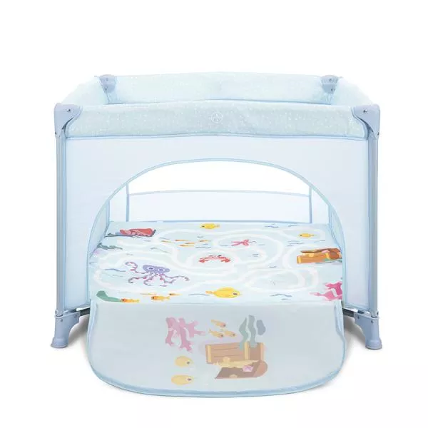 Tarc de joaca Play N Relax, 100x100x75 cm, deschidere laterala cu fermoar, geanta de transport, Airy Blue Sea 6