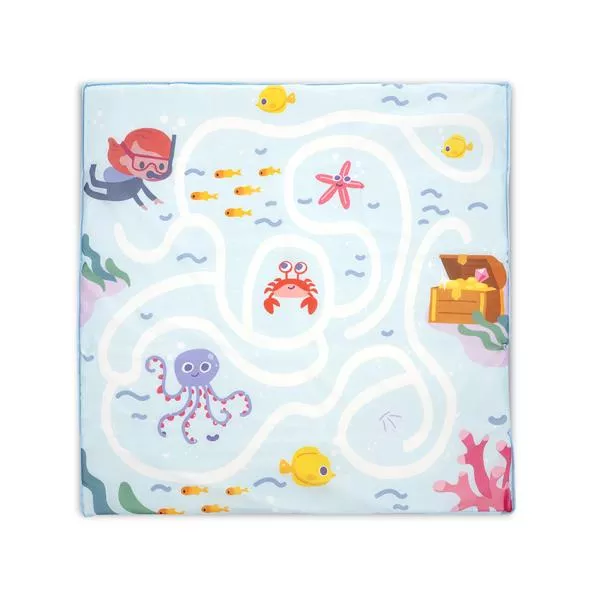 Tarc de joaca Play N Relax, 100x100x75 cm, deschidere laterala cu fermoar, geanta de transport, Airy Blue Sea 7