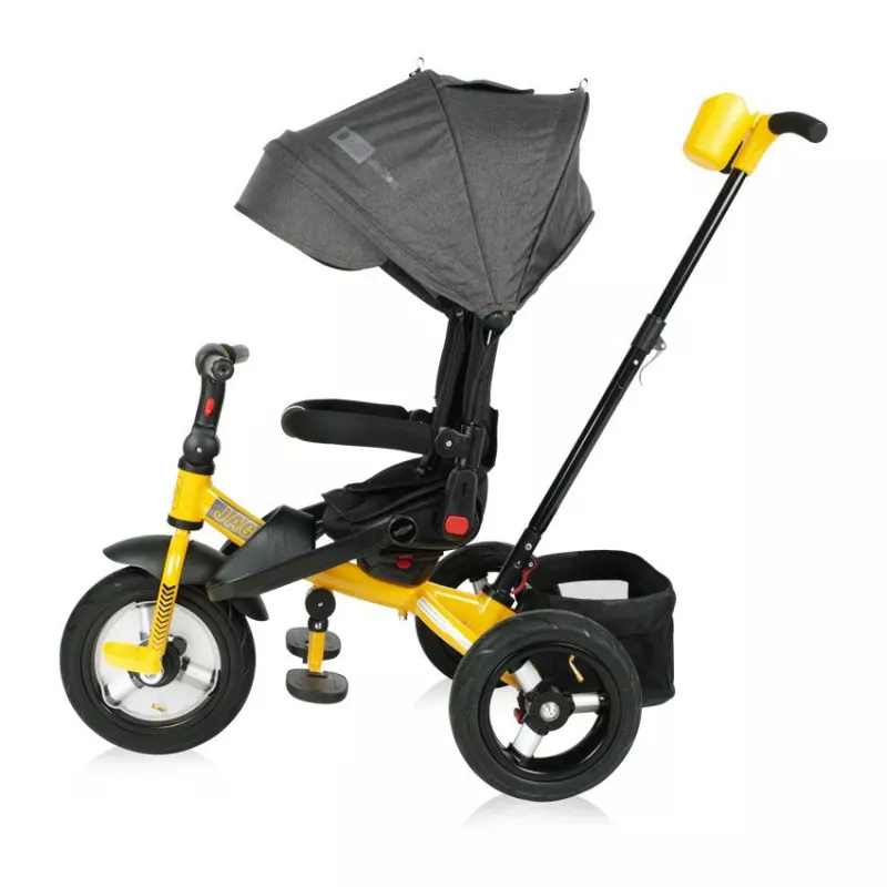 Tricicleta multifunctionala 4in1, Jaguar Air, roti mari cu camera, Black & Yellow 2