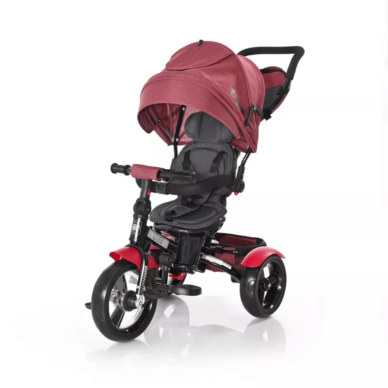Tricicleta multifunctionala 4in1, Neo Air, roti mari cu camera, Red & Black Luxe 1