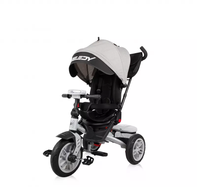 Tricicleta multifunctionala 4in1, Speedy Air, roti cu camera, scaun rotativ, Grey & Black 1