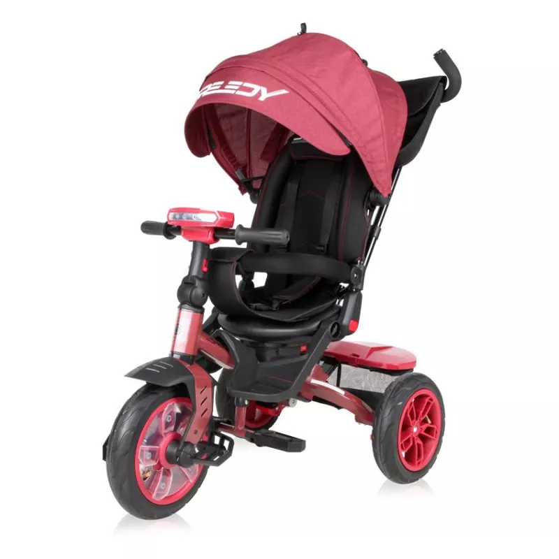 Tricicleta multifunctionala 4in1, Speedy Air, roti cu camera, scaun rotativ, Red & Black 1