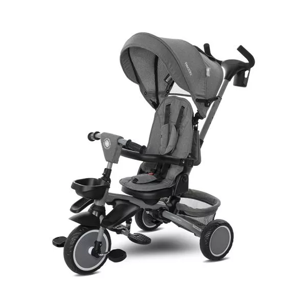 Tricicleta pentru copii, Freccia, multifunctionala, pliabila, sezut rotativ 360 grade, Grey & Black 1