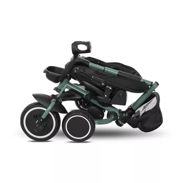 Tricicleta pentru copii, Freccia, multifunctionala, pliabila, sezut rotativ 360 grade, Black & Green 5