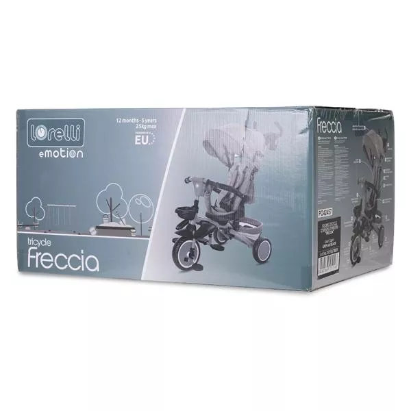 Tricicleta pentru copii, Freccia, multifunctionala, pliabila, sezut rotativ 360 grade, Beige & Black 6