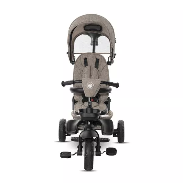 Tricicleta pentru copii, Freccia, multifunctionala, pliabila, sezut rotativ 360 grade, Beige & Black 2