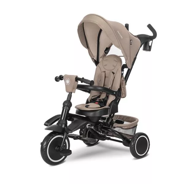 Tricicleta pentru copii, Freccia, multifunctionala, pliabila, sezut rotativ 360 grade, Beige 1