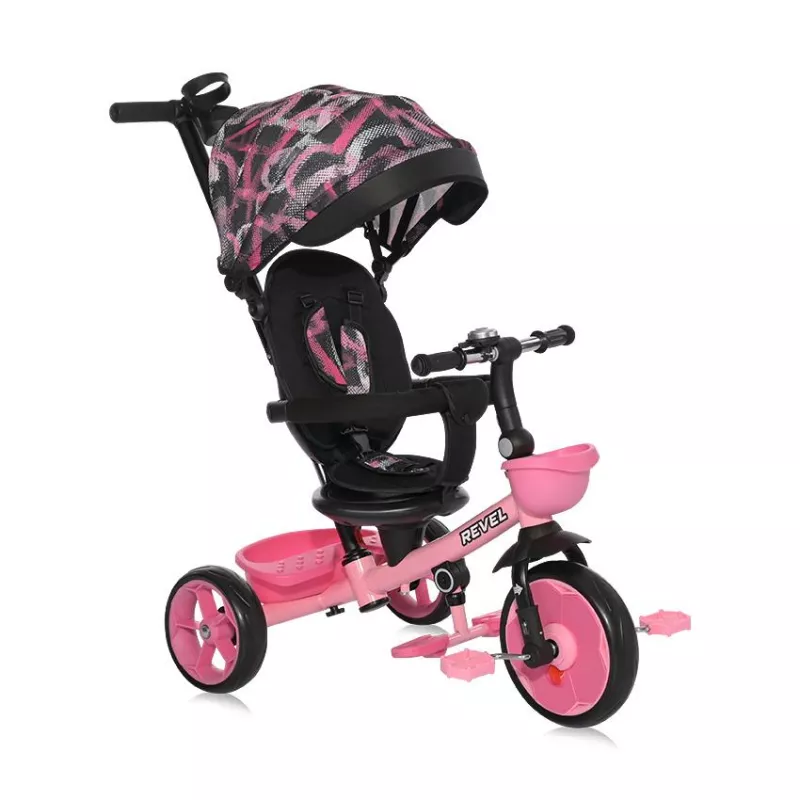 Tricicleta pentru copii, Revel, sezut rotativ la 360 grade, 1-5 Ani, Pink 1
