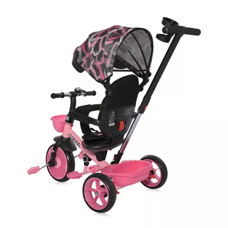 Tricicleta pentru copii, Revel, sezut rotativ la 360 grade, 1-5 Ani, Pink 6