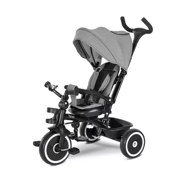 Tricicleta pentru copii, Tino, sezut rotativ 360 grade, scaun rabatabil, control parental, Grey 1