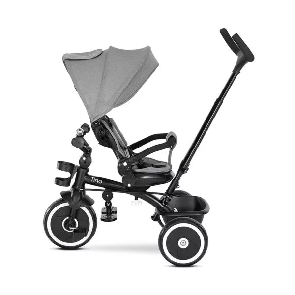 Tricicleta pentru copii, Tino, sezut rotativ 360 grade, scaun rabatabil, control parental, Grey 4