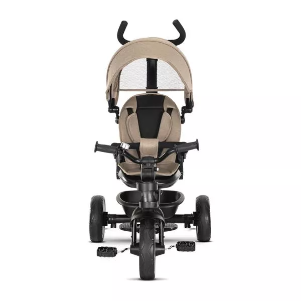 Tricicleta pentru copii, Tino, sezut rotativ 360 grade, scaun rabatabil, control parental, Beige 2