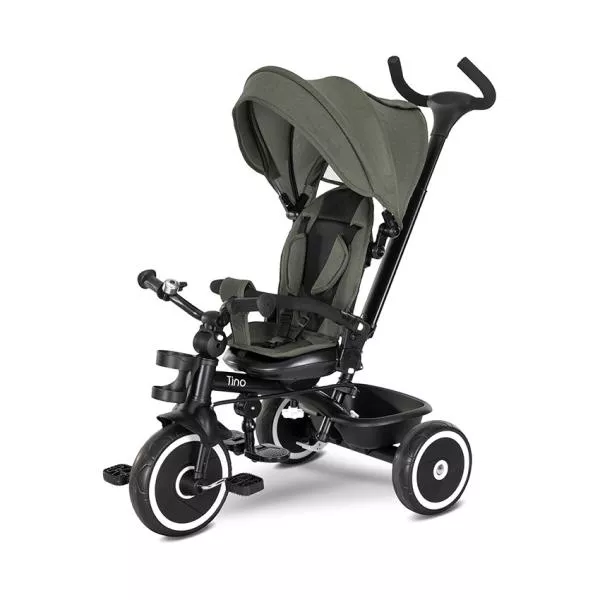 Tricicleta pentru copii, Tino, sezut rotativ 360 grade, scaun rabatabil, control parental, Green 1