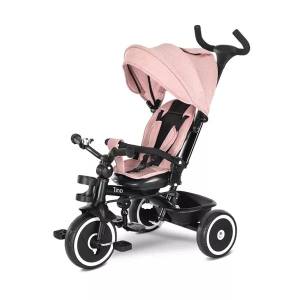 Tricicleta pentru copii, Tino, sezut rotativ 360 grade, scaun rabatabil, control parental, Pink 1