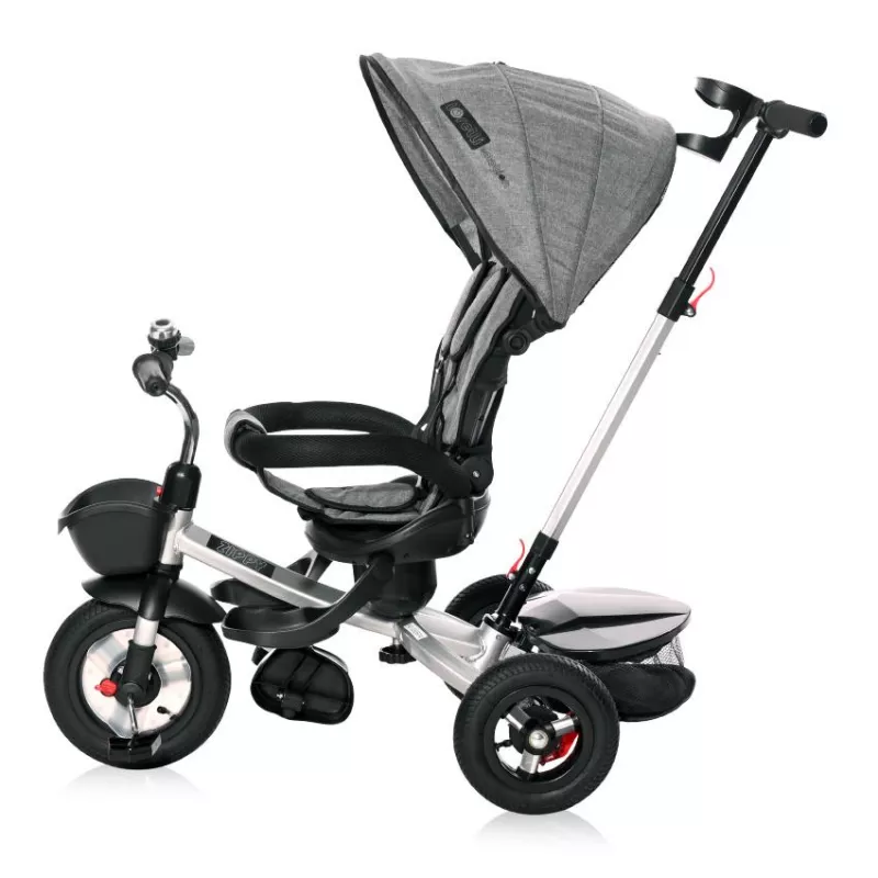 Tricicleta pentru copii, Zippy Air, control parental, 12-36 luni, Graphite 3