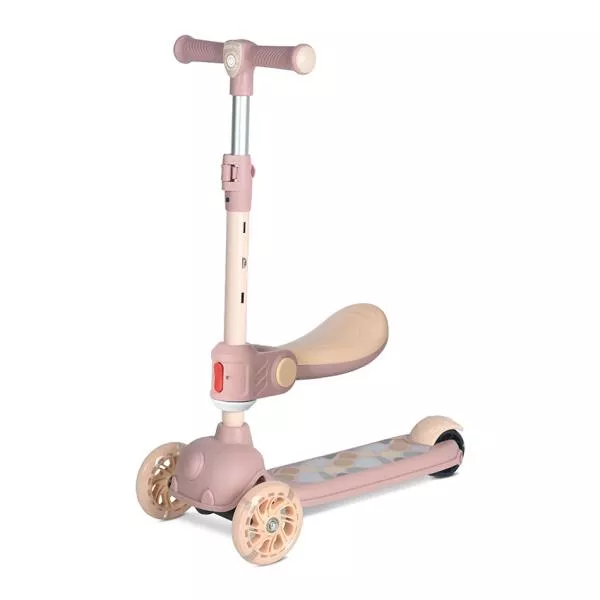Trotineta, Jetster Plus, 3 ani+, pana la 20 kg, scaun pliabil si reglabil 4 pozitii, roti PU cu luminite, Beige 1