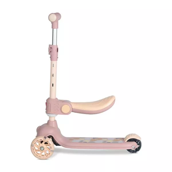 Trotineta, Jetster Plus, 3 ani+, pana la 20 kg, scaun pliabil si reglabil 4 pozitii, roti PU cu luminite, Beige 3