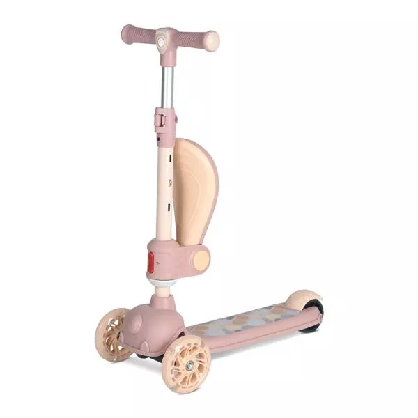 Trotineta, Jetster Plus, 3 ani+, pana la 20 kg, scaun pliabil si reglabil 4 pozitii, roti PU cu luminite, Beige 4