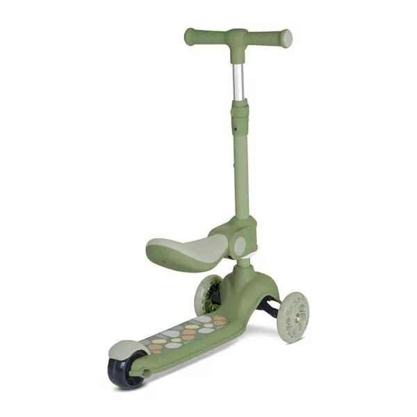 Trotineta, Jetster Plus, 3 ani+, pana la 20 kg, scaun pliabil si reglabil 4 pozitii, roti PU cu luminite, Green 2