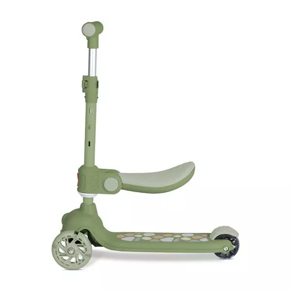 Trotineta, Jetster Plus, 3 ani+, pana la 20 kg, scaun pliabil si reglabil 4 pozitii, roti PU cu luminite, Green 3
