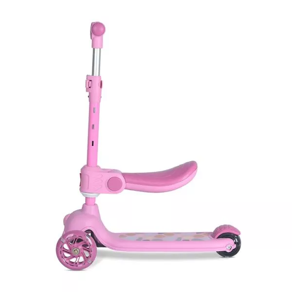 Trotineta, Jetster Plus, 3 ani+, pana la 20 kg, scaun pliabil si reglabil 4 pozitii, roti PU cu luminite, Pink 3