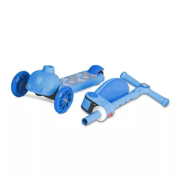 Trotineta, Jetster Plus, 3 ani+, pana la 20 kg, scaun pliabil si reglabil 4 pozitii, roti PU cu luminite, Blue 6