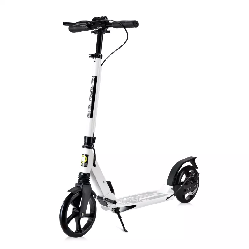 Trotineta pentru adolescenti si adulti, Sprinter, pliabila, frana pe disc, White 1