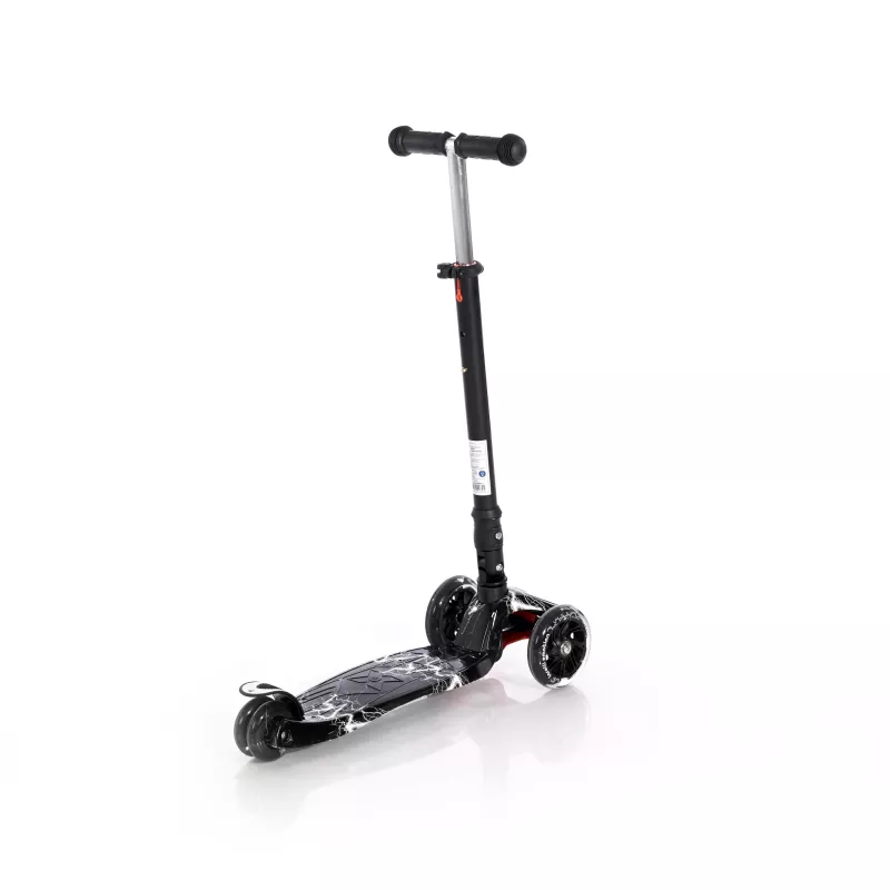 Trotineta pentru copii, 5 Ani+, 4 roti cu leduri, Rapid, Black Flash 2