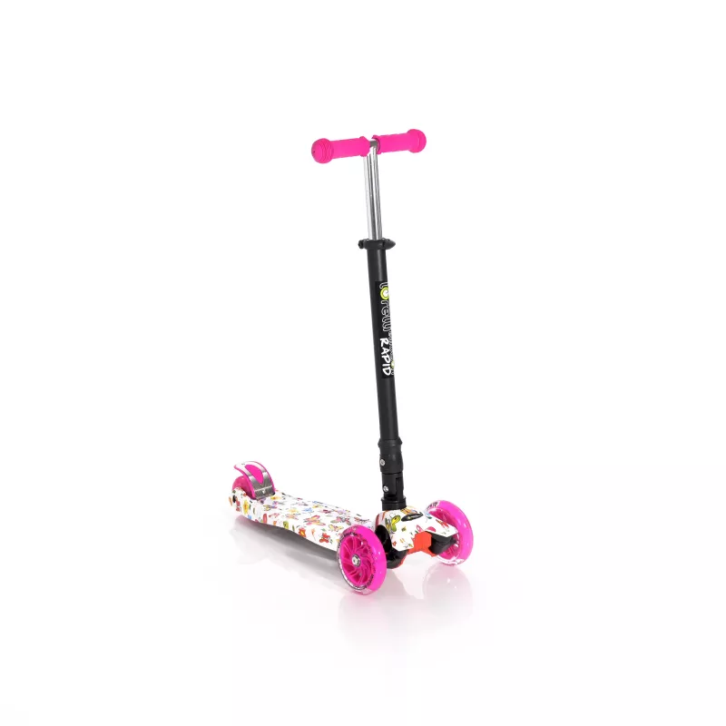 Trotineta pentru copii, 5 Ani+, 4 roti cu leduri, Rapid, Pink Butterfly 1