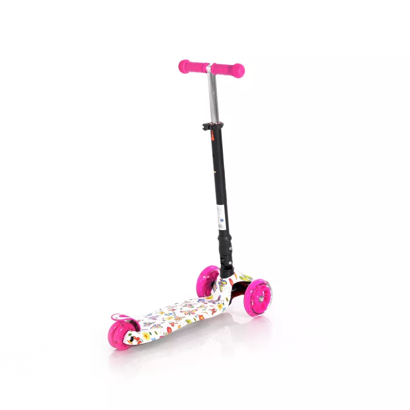 Trotineta pentru copii, 5 Ani+, 4 roti cu leduri, Rapid, Pink Butterfly 2