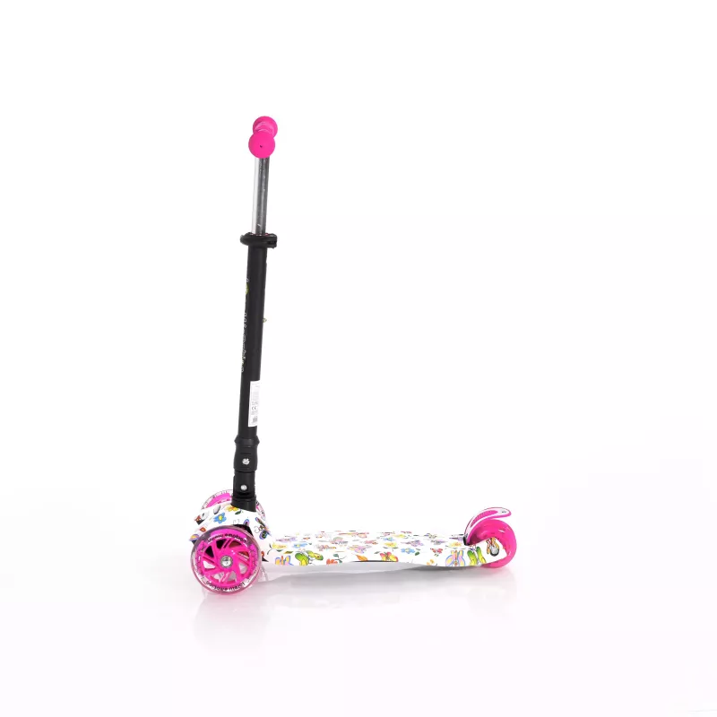 Trotineta pentru copii, 5 Ani+, 4 roti cu leduri, Rapid, Pink Butterfly 3