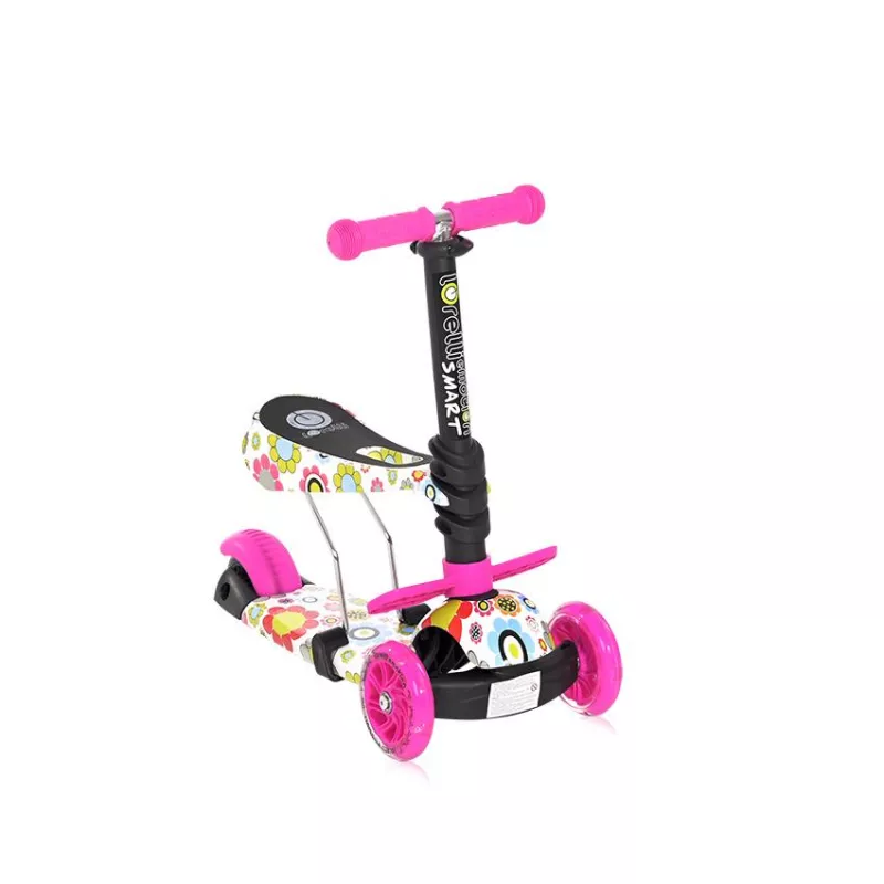 Trotineta pentru copii Smart, Pink Flowers 1