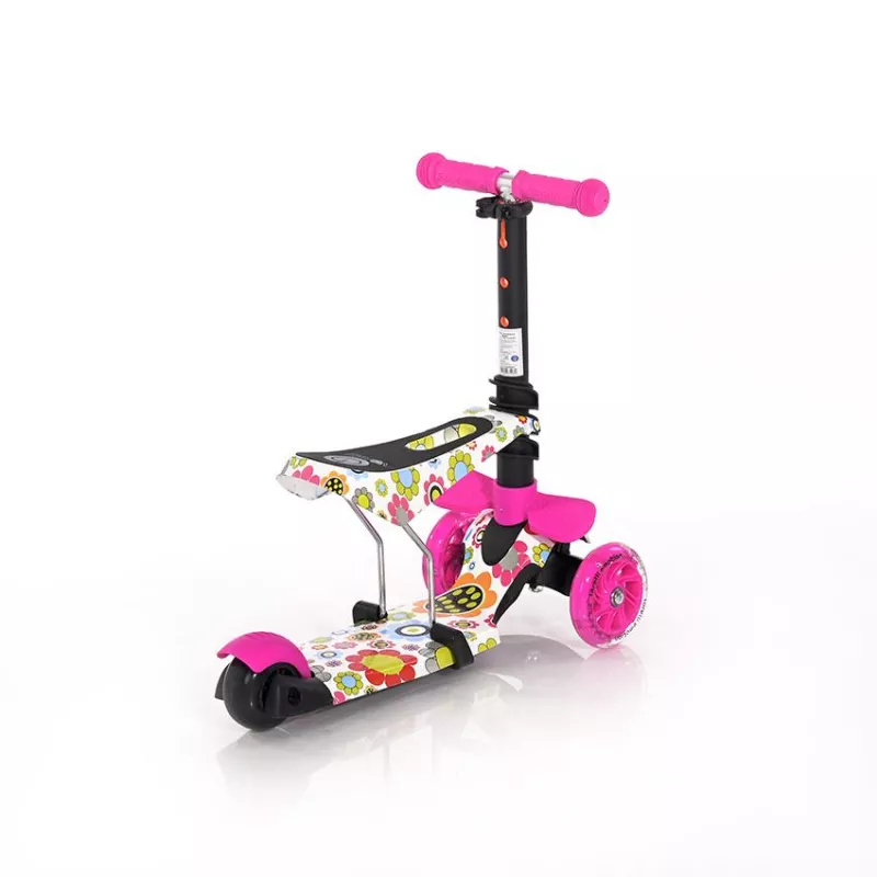 Trotineta pentru copii Smart, Pink Flowers 2