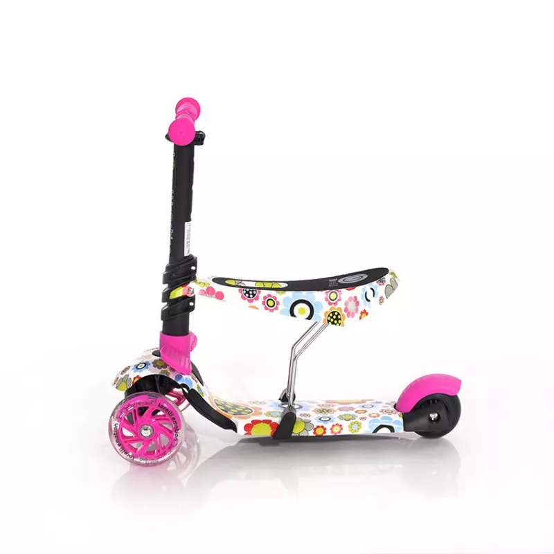 Trotineta pentru copii Smart, Pink Flowers 3