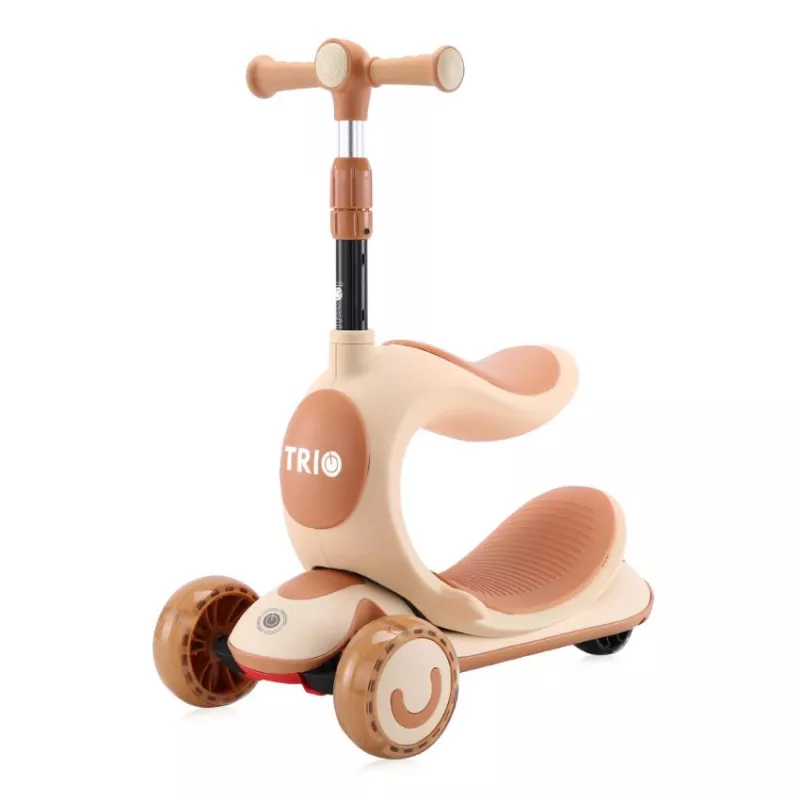 Trotineta pentru copii, Trio, 3 Ani+, roti cu leduri, Beige 1