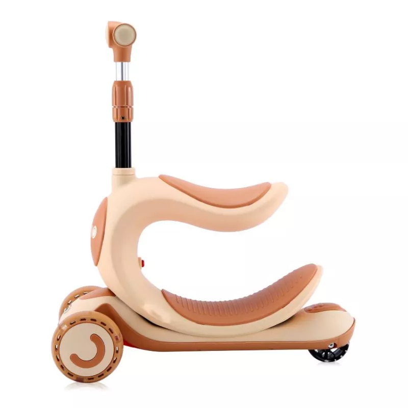 Trotineta pentru copii, Trio, 3 Ani+, roti cu leduri, Beige 2