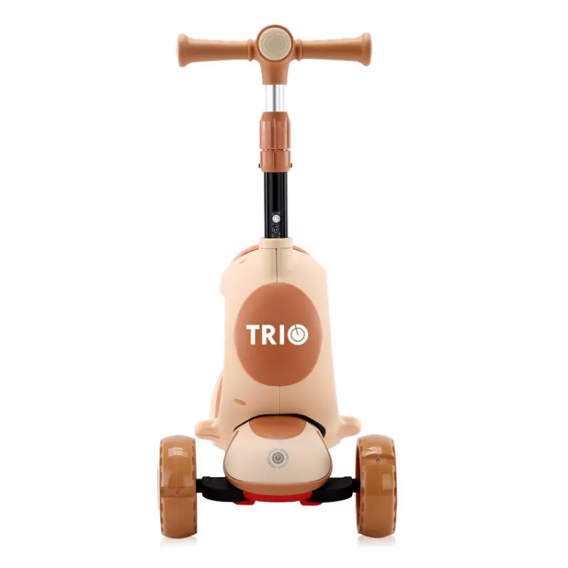 Trotineta pentru copii, Trio, 3 Ani+, roti cu leduri, Beige 3