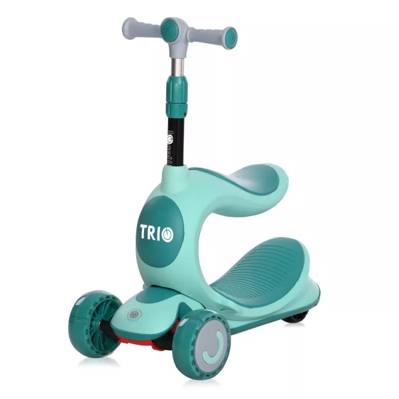 Trotineta pentru copii, Trio, 3 Ani+, roti cu leduri, Blue Green 1