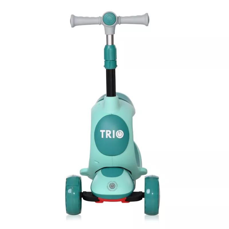 Trotineta pentru copii, Trio, 3 Ani+, roti cu leduri, Blue Green 3