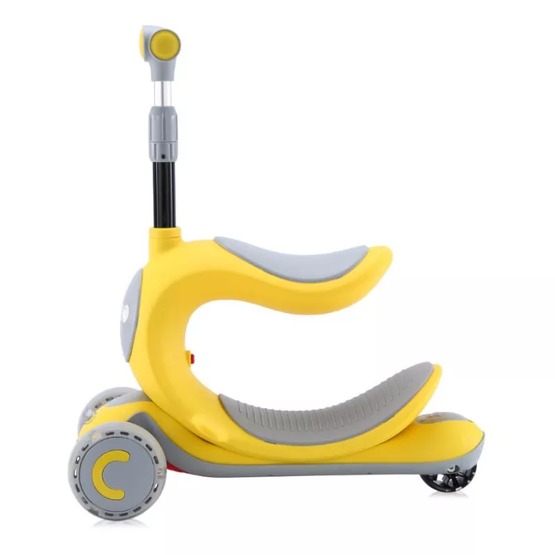 Trotineta pentru copii, Trio, 3 Ani+, roti cu leduri, Yellow 2